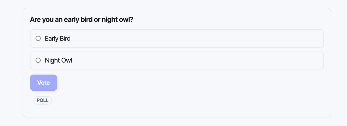 Polls are here: the first of the Ghost®-first plugins
